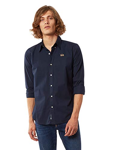 La Martina Leon Camisa Casual, Azul (Navy 07017), Small para Hombre