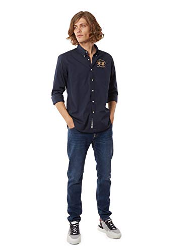 La Martina RAF Camisa Casual, Azul (Navy 07017), X-Large para Hombre