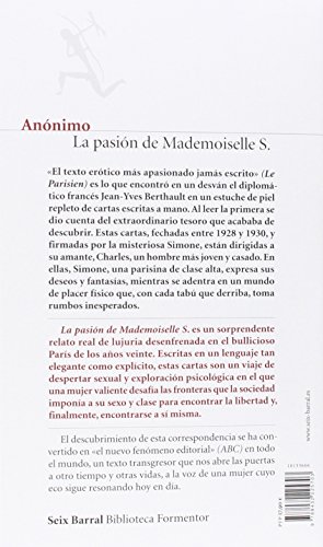 La pasión de Mademoiselle S. (Biblioteca Formentor)