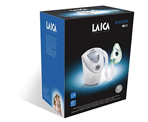 Laica MD6026 Inhalador-Nebulizador de ultrasonidos  poco ruidoso, optimo para niños, fácil de usar, desconexión autmática, incluye transformador para la toda de red