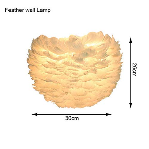 Lámpara de pared con atenuación, lámpara de pared con plumas, cuello de cisne, dormitorio, dormitorio