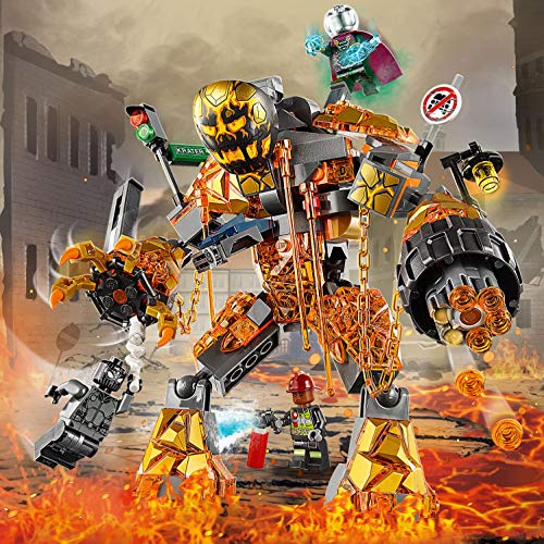 LEGO Marvel Super Heroes - Batalla contra Molten Man, Juguete de Construcción de la Película Spider-Man Lejos de Casa, Incluye Minifigura de Mysterio (76128)