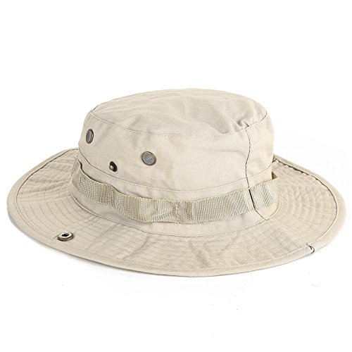 Leisial Sombrero de Pescador Camuflaje del Ejército de ala Ancha Borde Redondo Anti-UV Algodón Acampada Senderismo Deporte al Aire Libre Ocio Gorra Montaña para Adulto Unisexo