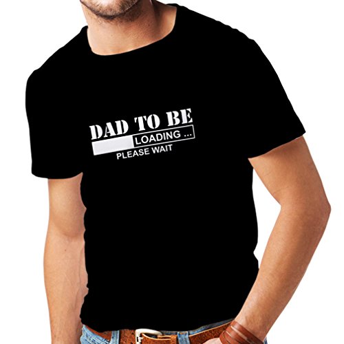 lepni.me Camisetas Hombre Padre Futuro, Anuncio de Embarazo, Ideas de Regalos Divertidos para Papi (Large Negro Blanco)