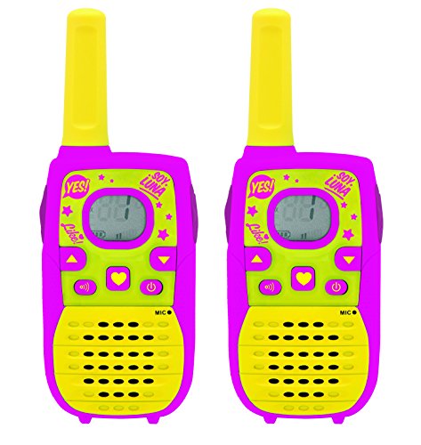 LEXIBOOK TW41SL Disney Soy Luna-Par de walkie talkies Digitales, Rango 5 kms, Color Rosa/Amarillo