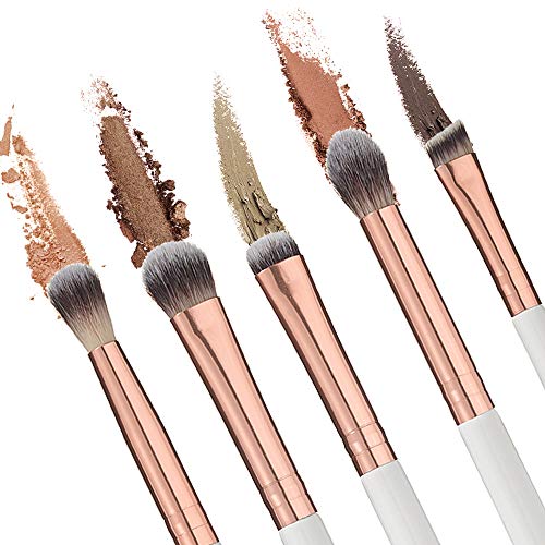 Lily England - Set de Pinceles de Maquillaje Los 8 Mejores Pinceles para los Ojos, Fibras Veganas Sintéticas de Larga Duración, Oro Rosa