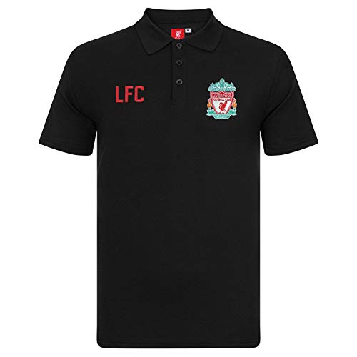 Liverpool FC - Polo oficial para hombre - Con el escudo del club - Negro - Large