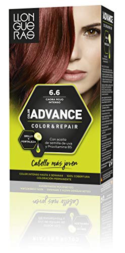 Llongueras Advance Tinte de Cabello Permanente Tono #6.6 Caoba Rojo Intenso