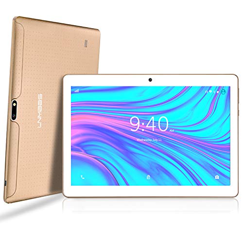 LNMBBS Android 9.0 Tablet de 10'' con WiFi 4GB de RAM y 64 GB de Memoria Tablet PC Procesador de Cuatro núcleos y Dobles Ranuras SIM y una Ranura TF Cámara GPS OTG (Oro)