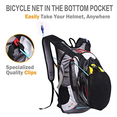 Local Lion 18L Mochila de Ciclismo de Hidratación Deportes al Aire Libre de Senderismo Excursion Multifuncional Nylon para Unisex Color Negro