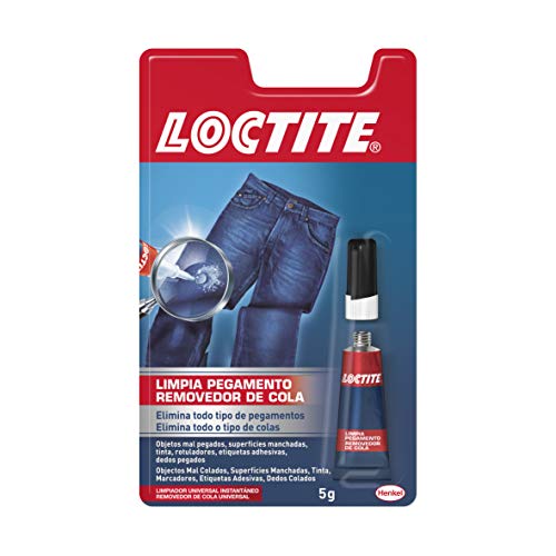 Loctite Limpia Pegamento, quita pegamento para corregir objetos mal pegados o despegar dedos, quita adhesivo para superficies manchadas o tinta, 1x5 g