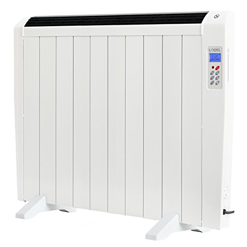 LODEL RA10 | Emisor Térmico Bajo Bajo Consumo | 1500W | 10 Elementos de Aluminio | 17 – 24m2 | Calentamiento Rápido | Programable | Mando a Distancia | 3 Modos | Incluye patas y soporte para pared.