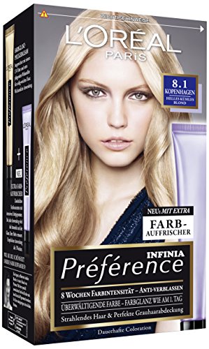 L'Oréal Paris A84535 Préférence, 8.1 Copenhague, rubio claro, lote de 3 (3 x 1).