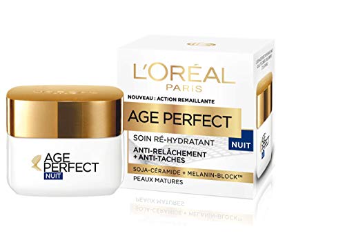 L'Oréal Paris - Age Perfect - Soin Nuit Ré-Hydratant - Anti-Relâchement & Anti-Tâches - Peaux Matures - 50 mL