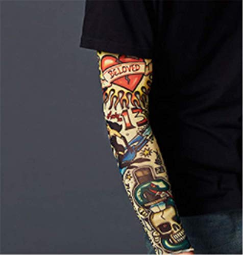 Luemdss Men's Sun Protection Sleeves Chinese Dragon Arm Sleeve Driving Tattoo glovesOutdoor Arm Protection Sleeves