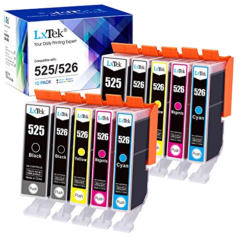 LxTek Compatible para Canon PGI-525 CLI-526 Cartuchos de Tinta para Canon PIXMA IX6550 MX885 MX895 IP4800 IP4900 IP4850 IP4950 MG5100 MG5150 MG5200 MG5250 MG5350 MG6150 MG6250 MG8150 MG8250