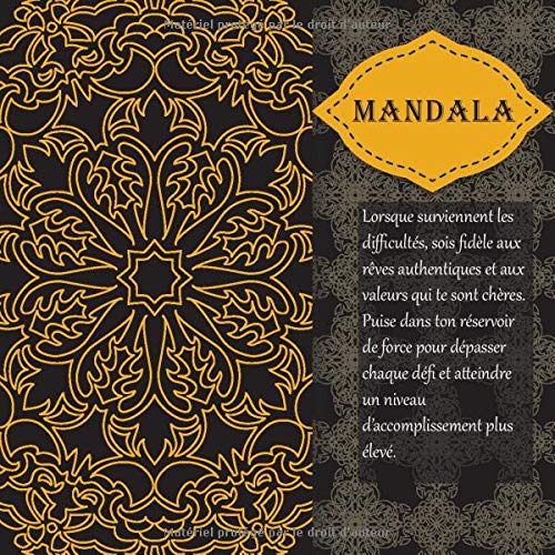 Mandala - Lorsque surviennent les difficultés, sois fidèle aux rêves authentiques et aux valeurs qui te sont chères. Puise dans ton réservoir de force ... un niveau d’accomplissement plus élevé.