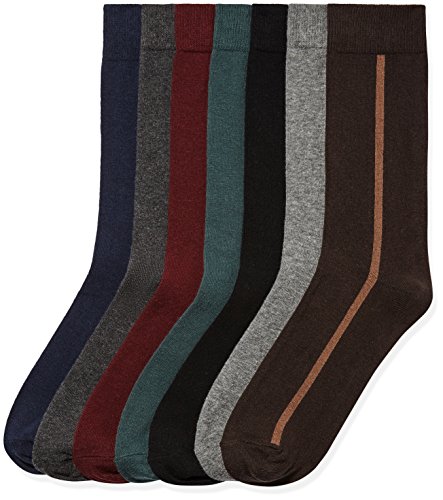 Marca Amazon - find. Calcetines Hombre, Pack de 7, Multicolor (Multicoloured), 44-47 EU, Label: 10-12 UK