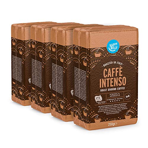 Marca Amazon - Happy Belly Café molido "Caffè Intenso" (4 x 250g)