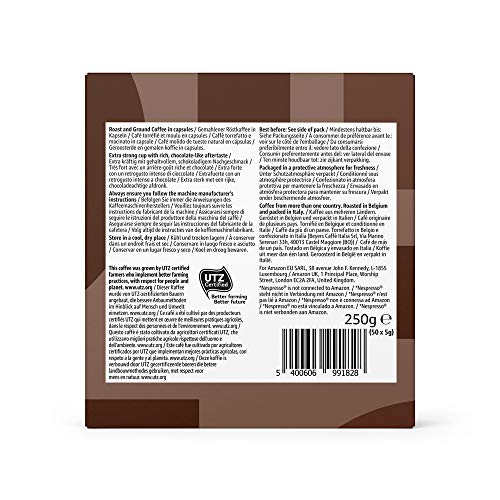 Marca Amazon - Solimo Cápsulas Ristretto Intenso, compatibles con Nespresso - café certificado UTZ, 100 cápsulas (2 x 50)