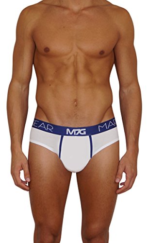 Mark7Gear Slip City - Calzoncillos slip para hombre, color blanco, Push-Up Blanco S