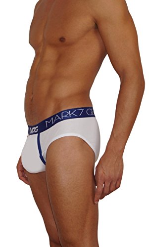 Mark7Gear Slip City - Calzoncillos slip para hombre, color blanco, Push-Up Blanco S