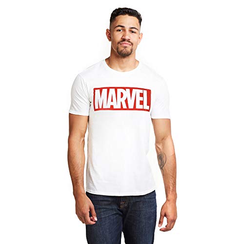 Marvel Camiseta Manga Corta Core Logo Blanco S