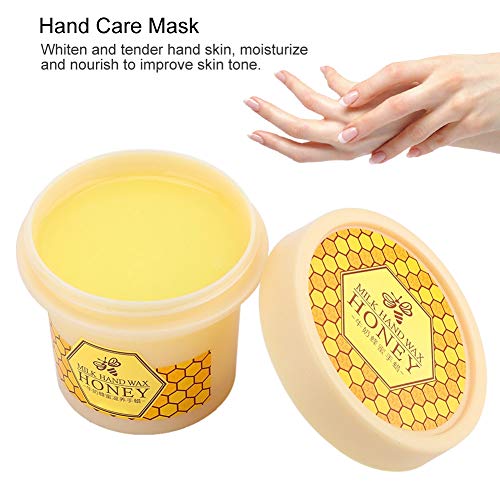 Mascarilla para manos, leche de miel Mascarilla para manos Cera Hidratante Hidratante Nutriente Blanqueamiento para el cuidado de las manos, 120 g