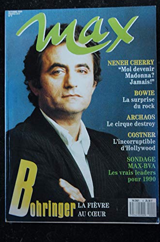 MAX 009 OCTOBRE 1989 COVER RICHARD BOHRINGER DAVID BOWIE NENEH CHERRY + POSTER CARMEL KEVIN COSTNER