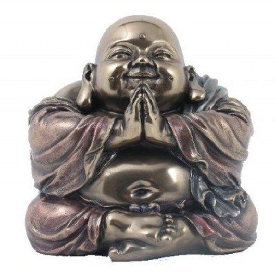 Metallic-Look Laughing Buddha 'Abundance'