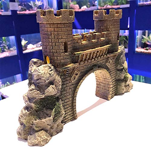 Mezzaluna Gifts - Adorno para acuario, diseño de puente del castillo con torretas