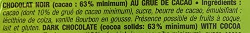 Michel Cluizel Chocolatería a Damville Tableta Chocolate Negro 63% Semillas de cacao con Habas Frijoles Santo Domingo Puro Manteca de Cacao Sin Soya y Sin Sabor Producido en Francia - 3 x 100 Gram