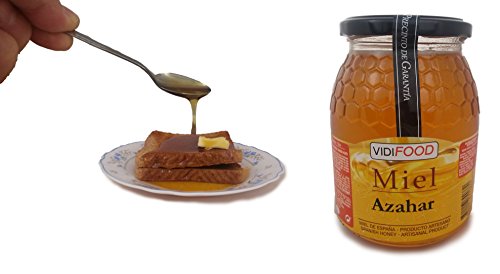 Miel de Azahar - 1kg - Producida en España - Alta Calidad, tradicional & 100% pura - Aroma Floral Intenso y Sabor Fuerte y Dulce - Amplia variedad de Deliciosos Sabores