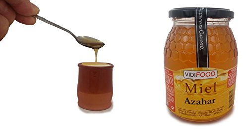 Miel de Azahar - 1kg - Producida en España - Alta Calidad, tradicional & 100% pura - Aroma Floral Intenso y Sabor Fuerte y Dulce - Amplia variedad de Deliciosos Sabores