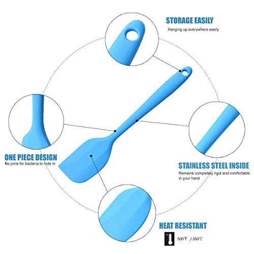MOACC Espatula de Silicona Lenguas Cocina con Núcleo de Acero, No Tóxico, Antiadherente, Resistente al Calor, Utensilios para Cocina y Horneado, Set de 5 Piezas