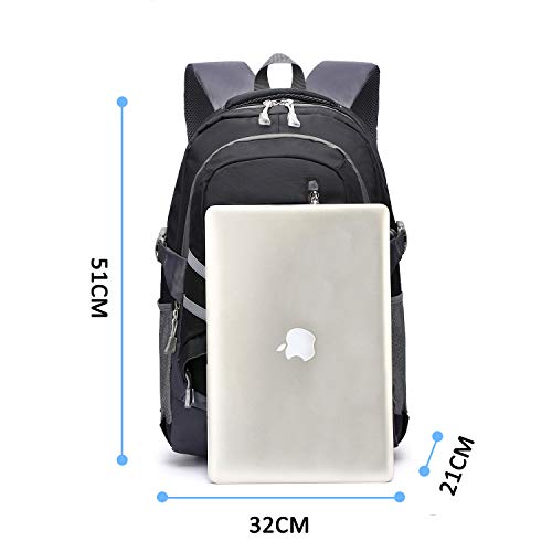 Mochilas Escolares Juveniles, Mochila PortáTil para NiñOs NiñAs se Adapta a 15.6 Pulgadas PortáTil Unisex Ligera 30L Mochila Universitaria con Puerto USB para Mujeres Hombres