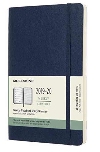 Moleskine 2019-20 Weekly - Agenda Cuaderno Semanal de 18 Meses 2019/2020, Azul Zafiro, Tamaño Grande 13 x 21 cm, 208 Páginas (AGENDAS 18 MOIS)