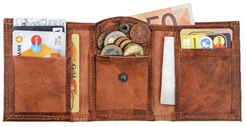 Monedero Gusti Leder nature Arjen Cartera de Cuero para Monedas Tarjetas Dinero Unisex Marrón A144