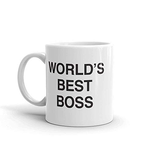Mribo Mugs Funny World's Best Boss - Taza de café de 11 oz, color blanco