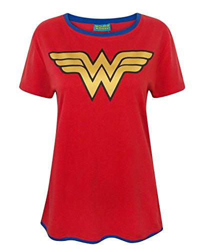 Mujer Maravilla DC Comics metálico Logotipo de Las Mujeres superhéroe Camiseta