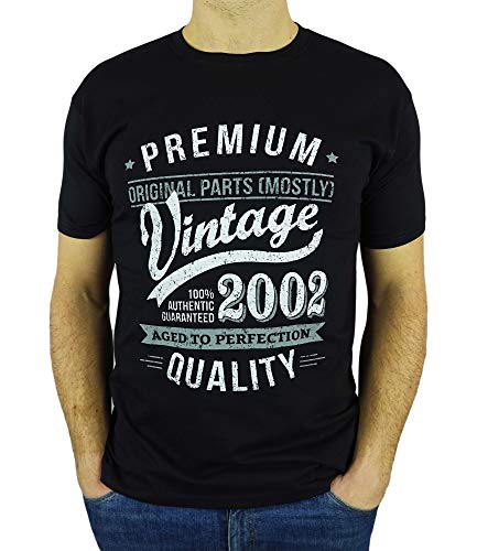 My Generation Gifts Vintage Year - Aged to Perfection - 18 Cumpleaños Años - Regalo de Cumpleaños Camiseta para Hombre - Negro M