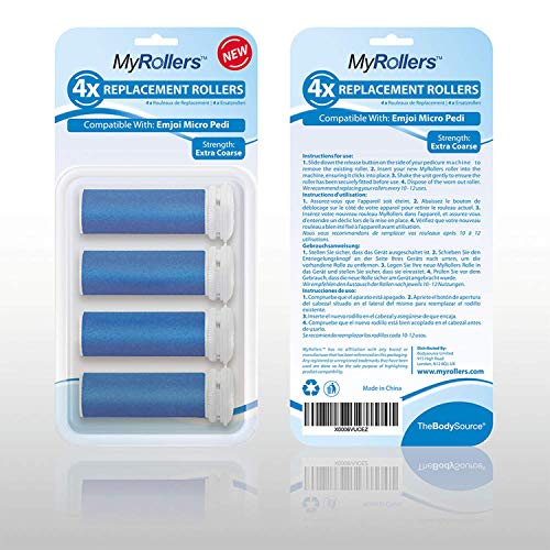 My Rollers Rodillos de repuesto con minerales para Emjoi Micro Pedi (Set de 4) oblicuos Azul