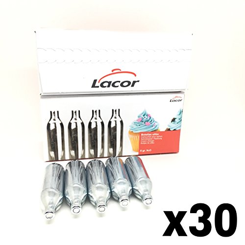 N2O 30 X LACOR Carga CAPSULAS Gas para Todas SIFON DISPENSADOR DE Nata ISI,MOSA,LACOR,IBILI Chollo Promocion Precio Rebaja Casi Gratis Ofertas en Amazon Envio 24h