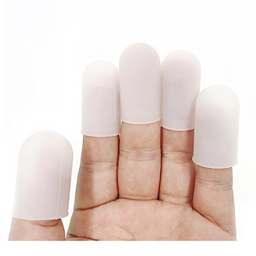 Naisidier Protectores de Dedo de Silicona Protector de Dedo Grande para Proteger Agrietado y seco Dedo Piel uñas Cubierta protección 10 Piezas