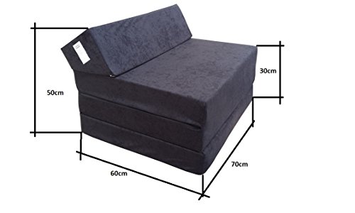 Natalia Spzoo Colchón Plegable Cama de Invitados colchón de Espuma 200x70 cm FM (Negro)