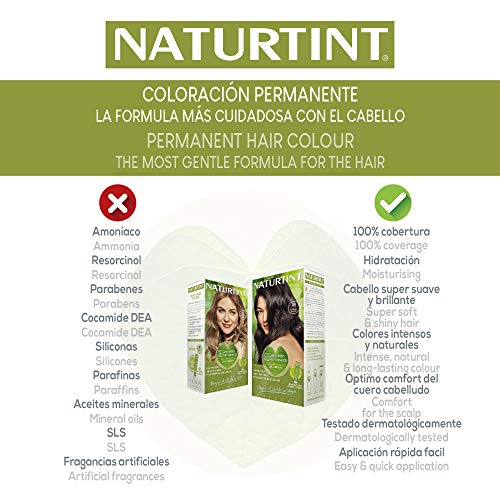 Naturtint Coloración 4.32 Castaño Intenso - 100% Cobertura de canas y Hidratación, Ingredientes Vegetales, Color Natural y Duradero, Tinte Sin Amoniaco, Parabenes, Siliconas – 170ml