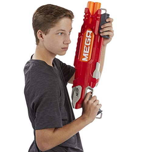 Nerf Ner Mega Doublebreach Pistola Lanza Dardos, Color Gris, Naranja, Rojo, 55 cm (Hasbro B9789EU4)