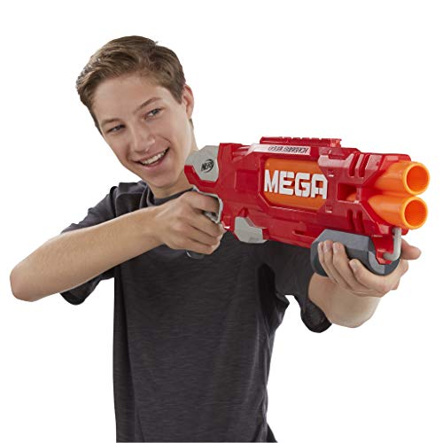 Nerf Ner Mega Doublebreach Pistola Lanza Dardos, Color Gris, Naranja, Rojo, 55 cm (Hasbro B9789EU4)