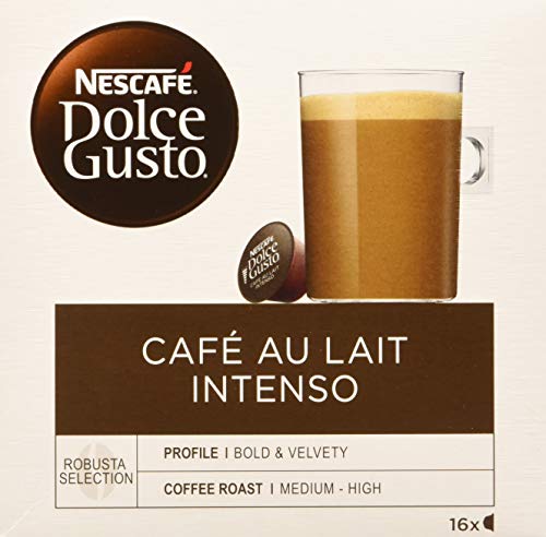 Nescafé Dolce Gusto - Café Con Leche Intenso, 16 cápsulas x 10 g, Total de 160 g