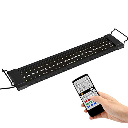 NICREW RGB Plus Luz LED Acuario, Luz Acuario Dulce Agua con Control Remoto, 24/7 Completamente Automatizado LED Acuario, 55-88 cm, 18W